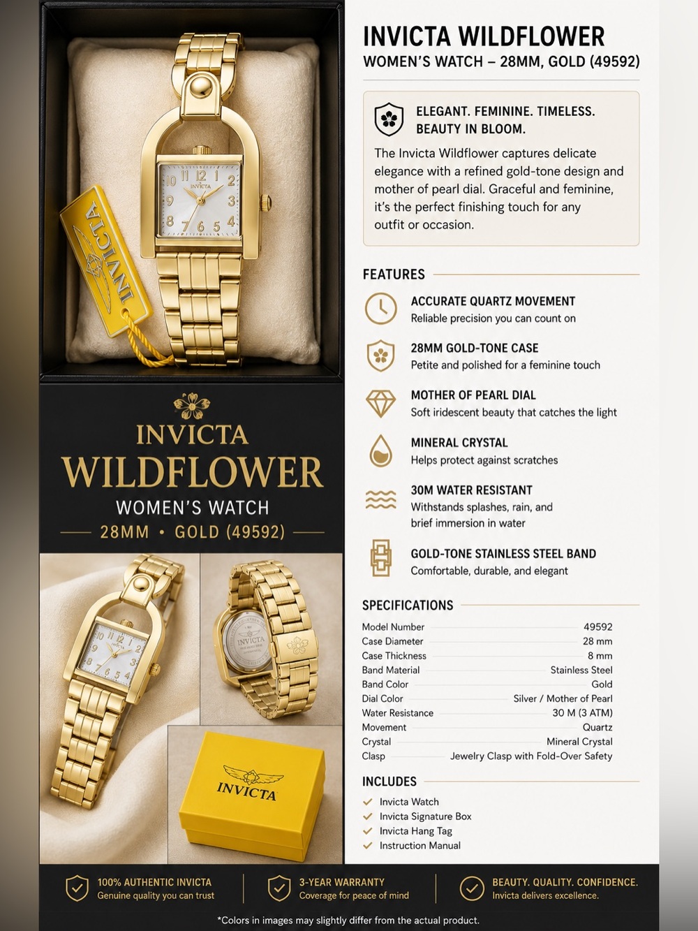 NEW WITH TAGS — Invicta Wildflower 49592 Women’s Watch - Picture 2 of 3